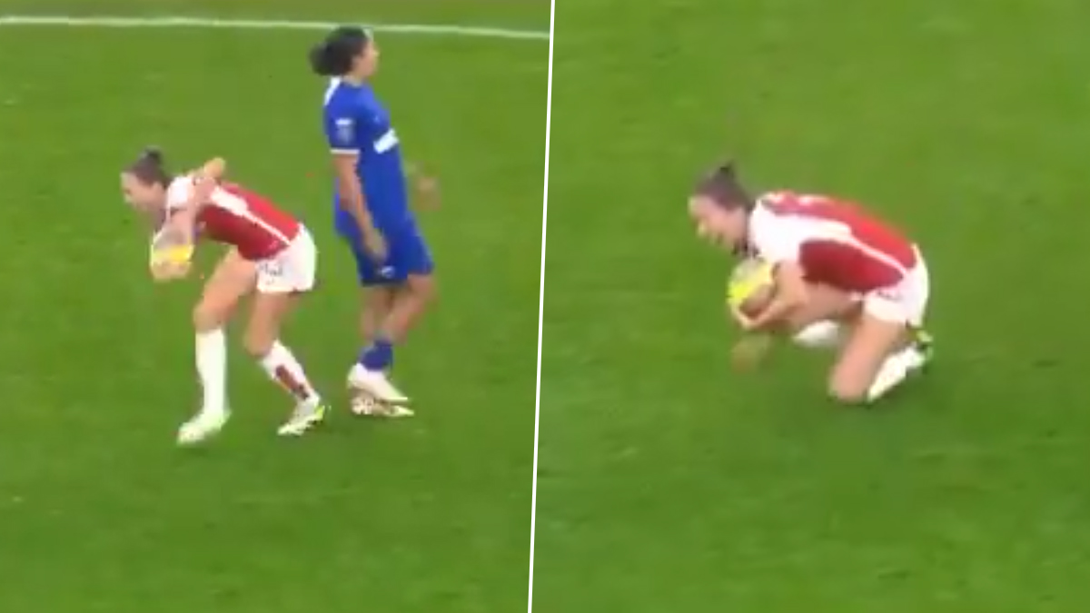 Chelsea Star Lauren James Stamps on Arsenal s Lia Walti During WSL