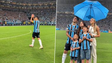 Luis Suarez Bids Emotional Farewell to Gremio Fans, Spends Time With Family on Pitch After Scoring in Last Appearance for Brazilian Club (Watch Video)