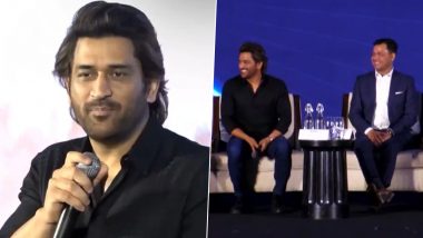 'I'll Try to Keep it For Sometime' MS Dhoni Spills Secret About His New Hairstyle In An Event, Admits Fans Love It (Watch Video)