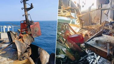 Indian Navy Deploys Three Warships in Arabian Sea, Confirms Drone Attack on MV Chem Pluto (See Pics)