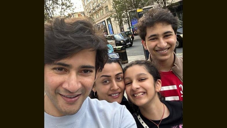 Mahesh Babu–Namrata Shirodkar Jet Off for New Year Vacation With Kids Sitara and Gautam; Guntur Kaaram Actor Spotted With Family at Airport (View Pics)