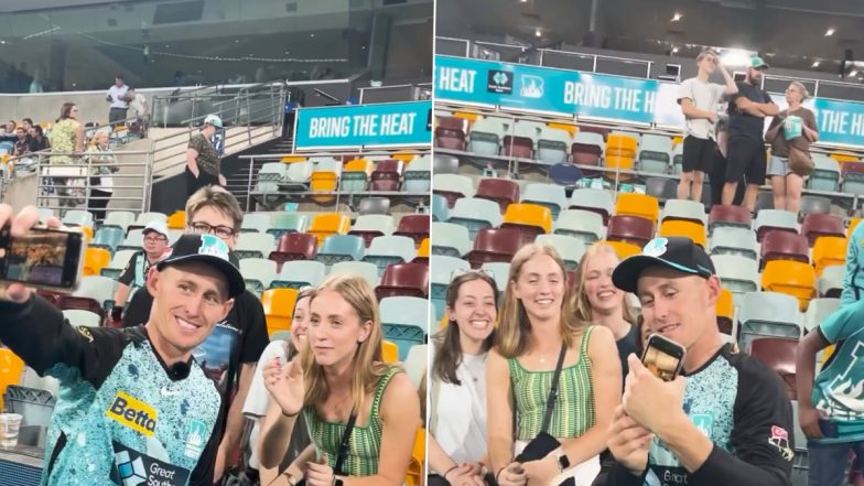 BBL 2023-24: Marnus Labuschagne Struggles to Take Selfie, Fan Guides him How to Hold Phone; Video Goes Viral