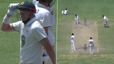 Matthew Renshaw Brings Up His Half-century with a Seven! Fielding Error Costs Pakistan During PM XI vs PAK Warm-Up Match (Watch Video)