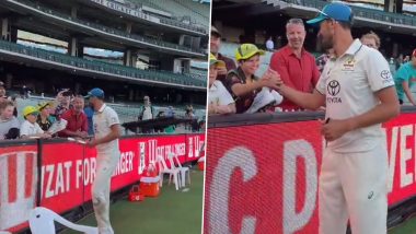 Mitchell Starc Shows Nice Gesture, Gifts Young Fan His Boots After AUS vs PAK 2nd Test 2023 (Watch Video)