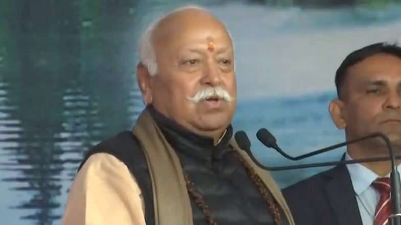 'Sanatana Was There, Is There and Will Remain', Says RSS Chief Mohan Bhagwat at 'Divine Spiritual Festival' in Haridwar (Watch Video)