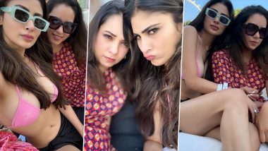 Mouni Roy Sizzles in Pink Bikini As She Enjoys ‘Besties’ Day With Annishaa Varma and Other Friends (View Pics)