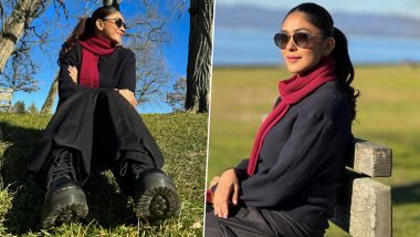 Mrunal Thakur Basks in Winter Sun in Stylish All-Black Ensemble, See Hi Nanna Actress's Latest Pictures Here!