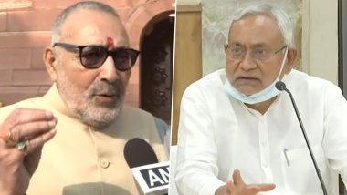 Nitish Kumar Became New Author of 'Kamasutra' the Day He Insulted Women, Gave Lecture in Bihar's Vidhan Sabha and Parishad, Says Union Minister Giriraj Singh (Watch Video)