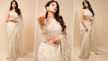 Timeless Glamour! Nora Fatehi Looks Classy and Elegant in Majestic White Saree, Actress Shares Pics On Insta