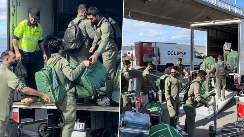 Pakistan Cricket Team Players Load Their Luggage on Truck After Reaching Australia Ahead of Three-Match Test Series, Video Goes Viral