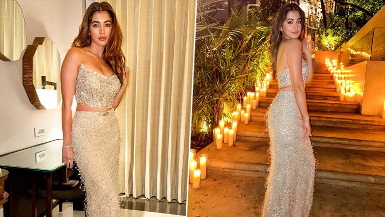 Pooja Hegde Exudes Sass in White Shimmery Corset Top Paired With Skirt ...