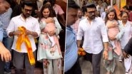 Ram Charan and Upasana Konidela Visit Mahalakshmi Temple in Mumbai With Their Daughter Klin Kaara (Watch Video)