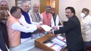 BJP Leader and Former CM Raman Singh Files Nomination for Chhattisgarh Assembly Speaker Post (Watch Video)