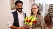 Telangana CM-Designate Revanth Reddy Meets Congress Leaders Sonia Gandhi, Rahul Gandhi and Priyanka Gandhi Ahead of Swearing-In Ceremony (See Pics)