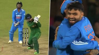 Rinku Singh Scalps His Maiden International Wicket, Achieves Feat By Dismissing Rassie van der Dussen During IND vs 2nd ODI 2023