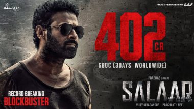 Salaar - Part 1 Ceasefire Box Office Collection Day 3: Prabhas and Prithviraj Sukumaran's Actioner Mints Rs 402 Crore Worldwide