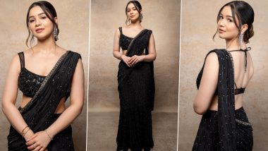 Sara Tendulkar Is Epitome of Grace and Elegance in Sexy Black Saree Paired With Embellished Blouse (View Pics)