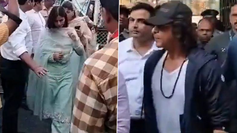 Ahead of Dunki's Release, Shah Rukh Khan Visits Shirdi Sai Baba Temple With Daughter Suhana Khan (Watch Video)