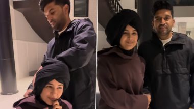 Shehnaaz Gill and Guru Randhawa Vibe Together on 'Sunrise' Song; Punjabi Singer Ties Turban on Her Head (Watch Video)