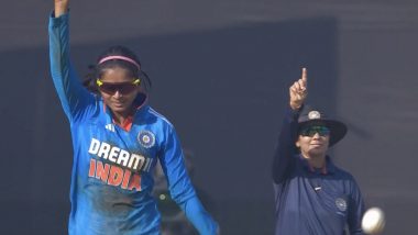 Shreyanka Patil Scalps Her Maiden One Day International Wicket, Achieves Feat By Dismissing Phoebe Litchfield During IND-W vs AUS-W 2nd ODI 2023 (Watch Video)