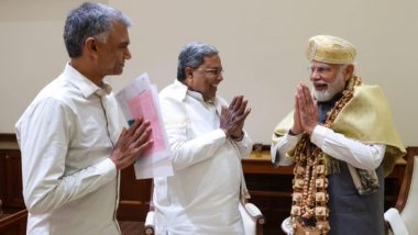 Karnataka CM Siddaramaiah Meets PM Narendra Modi, Seeks Release of Rs 18,177 Crore Drought Package (See Pics)