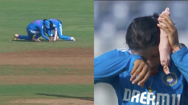 Sneh Rana Walks Off the Field in Pain After Suffering Horrific Collision With Pooja Vastrakar While Fielding During IND-W vs AUS-W 2nd ODI 2023