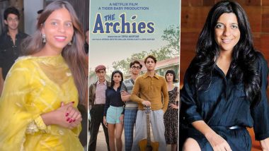 The Archies: Suhana Khan Shines in Ethnic Wear; Agastya Nanda, Navya Naveli Nanda, and Others Spotted Post Zoya Akhtar’s Dinner Party (Watch Videos)