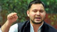 RJD Leader Tejashwi Yadav Attacks BJP During Jan Vishwas Yatra in Patna, Says ‘They Can Serve Gobar Saying It Is Gajar Ka Halwa’ (Watch Video)
