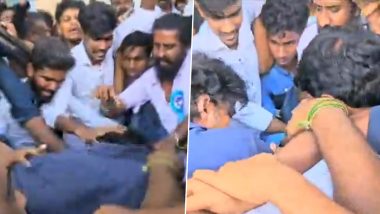 Thalapathy Vijay Gets Mobbed and Manhandled By Fans During His Visit to Nellai (Watch Video)