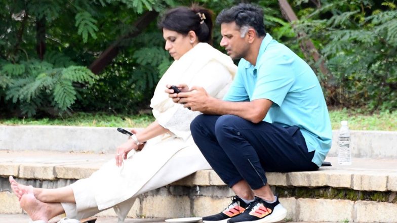 Rahul Dravid, Wife Vijeta Spotted Watching Son Samit Dravid Play in Karnataka vs Uttarakhand U-19 Cooch Behar Trophy 2023 Match, Pic Goes Viral