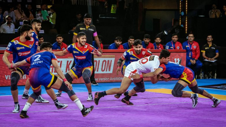 How to Watch UP Yoddhas vs Telegu Titans PKL 2023 Live Streaming Online on Disney+ Hotstar? Get Live Telecast of Pro Kabaddi League Season 10 Match & Score Updates on TV