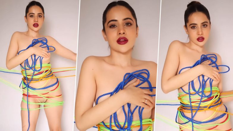 Uorfi Javed Poses Nude As She Covers Her B**bs With Ropes While Grooving to Bobby Deol’s Animal Entry Song ‘Jamal Kudu’-Watch Video