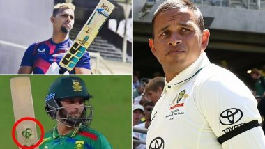 Usman Khawaja Hits Out at ICC for ‘Double Standards’ After Ban on His Dove Logo, Shares Social Media Post on Cricketers With Symbols on Their Bats