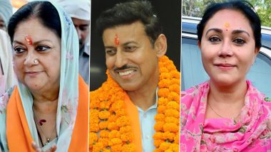 ‘Kaun Banega Mukhya Mantri?’ Names of Vasundhara Raje, Diya Kumari, Gajendra Singh Shekhawat and Baba Balaknath Trending As BJP Nears Victory in Rajasthan