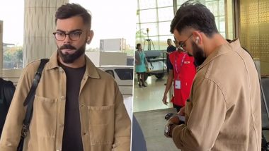 Virat Kohli Spotted at Airport, Leaves for South Africa to Join India Squad for Test Series (Watch Video)
