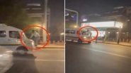 Delhi Drag Case: Man Dragged On Vehicle Bonnet From Lajpat Nagar to DND Flyover; No Injuries (Watch Videos)