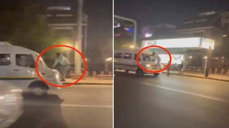 Delhi Drag Case: Man Dragged On Vehicle Bonnet From Lajpat Nagar to DND Flyover; No Injuries (Watch Videos)
