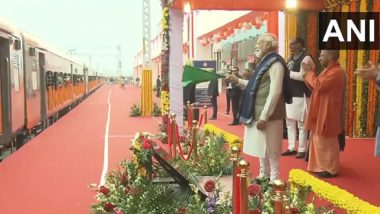 PM Narendra Modi Inaugurates Revamped Ayodhya Dham Railway Station, Flags Off Two New Amrit Bharat Trains, Six New Vande Bharat Express (Watch Video)