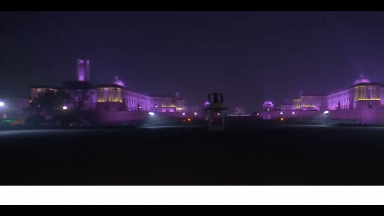 New Year 2024 Celebrations at Rashtrapati Bhavan: President's Residence, North and South Block Illuminated on New Year's Eve (Watch Video)