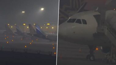 Delhi Weather Update: Dense Fog Spurs Travel Woes in National Capital, Around 30 Flights and Trains Delayed (Watch Videos)