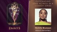 75th Primetime Emmy Awards: Quinta Brunson Wins &lsquo;Outstanding Lead Actress in a Comedy Series&rsquo; for Abbott Elementary (Watch Video)