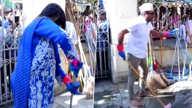 Swachh Bharat Abhiyan: Amruta Fadnavis, Jackie Shroff Take Part in Cleanliness Drive of Oldest Ram Temple in Mumbai (Watch Video)