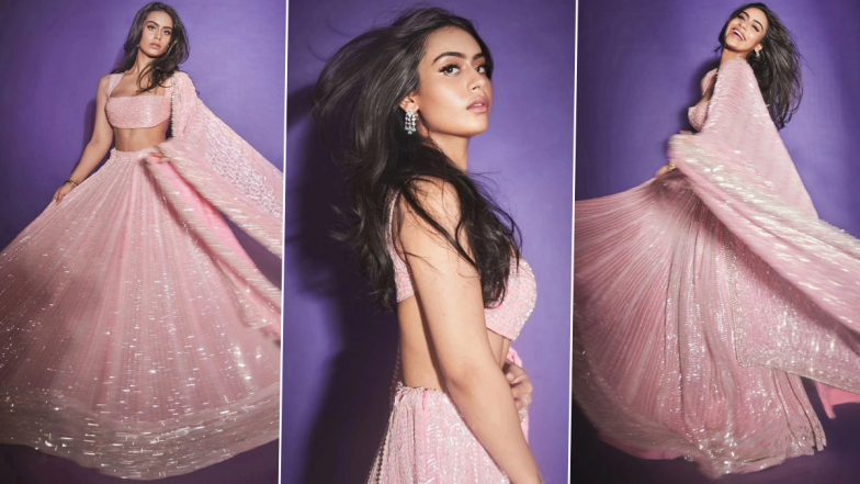 Nysa Devgan Dazzles in Manish Malhotra’s Pink Lehenga, Twirls Into Elegance in Latest Instagram Post (View Pics)