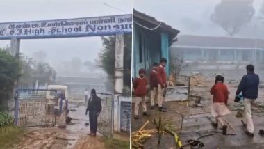 Tamil Nadu: Wild Elephants Wreak Havoc at Government School Near Coonoor in Nilgiris (Watch Video)
