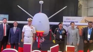 Indian Navy Chief R Hari Kumar Calls Drishti 10 UAV ‘Capability Enhancer’, Says Its a Dream Come True (Watch Video)