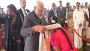 PM Narendra Modi Gifts His Shawl to Girl During Pongal Celebrations in Delhi (Watch Video)