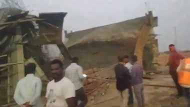 Bridge Collapse in Telangana: Under-Construction Steel Bridge Collapses in Khammam, Five Workers Injured (Watch Video)