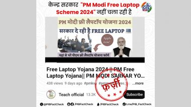 Govt Offering Free Laptops to Youth Under 'PM Modi Free Laptop Scheme 2024'? PIB Fact Check Reveals Truth