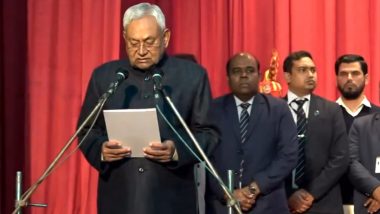Nitish Kumar Takes Oath As Bihar Chief Minister for Record Ninth Time After Snapping Ties With ‘Mahagathbandhan’ (Watch Video)
