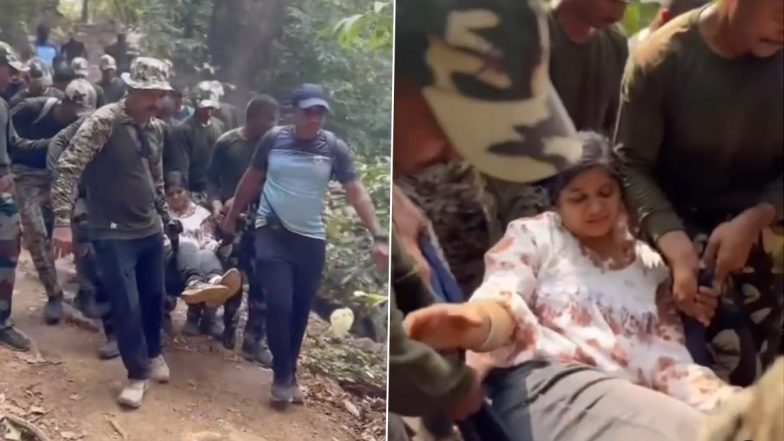 Mumbai Police Quick Response Team Recruits Rescue Injured Woman Trekker At Karnala Fort (Watch Video)